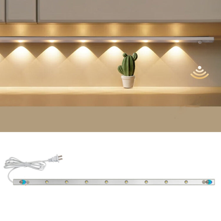 220V CN Plug Motion Sensor Wardrobe Cabinet Lamp LED Light Bar, Spec: Warm White 70cm - Sensor LED Lights by PMC TechLife | Online Shopping South Africa | PMC TechLife | Buy Now Pay Later Mobicred