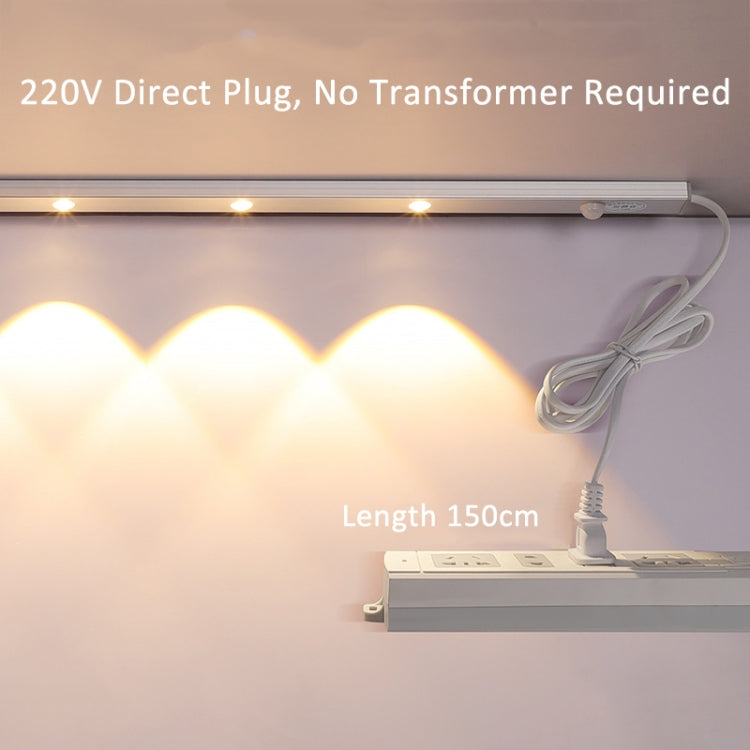 220V CN Plug Motion Sensor Wardrobe Cabinet Lamp LED Light Bar, Spec: White 70cm - Sensor LED Lights by PMC TechLife | Online Shopping South Africa | PMC TechLife | Buy Now Pay Later Mobicred