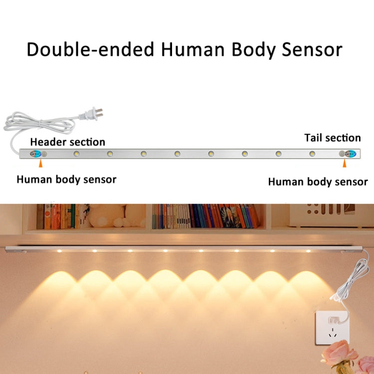 220V CN Plug Motion Sensor Wardrobe Cabinet Lamp LED Light Bar, Spec: White 40cm - Sensor LED Lights by PMC TechLife | Online Shopping South Africa | PMC TechLife | Buy Now Pay Later Mobicred