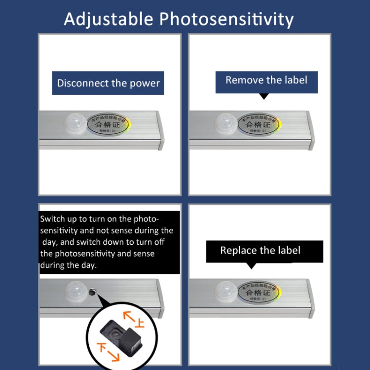 220V CN Plug Motion Sensor Wardrobe Cabinet Lamp LED Light Bar, Spec: Warm White 40cm - Sensor LED Lights by PMC TechLife | Online Shopping South Africa | PMC TechLife | Buy Now Pay Later Mobicred