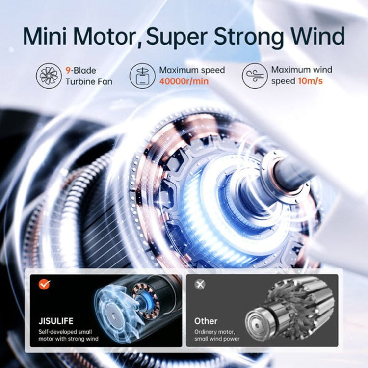 JisuLife Life9 High Speed Handheld Small Fan Mini Portable USB Rechargeable Desktop Cooling Electric Fan, Battery Capacity: 5000mAh(Black) - free shipping - PMC Jewellery - Order now!