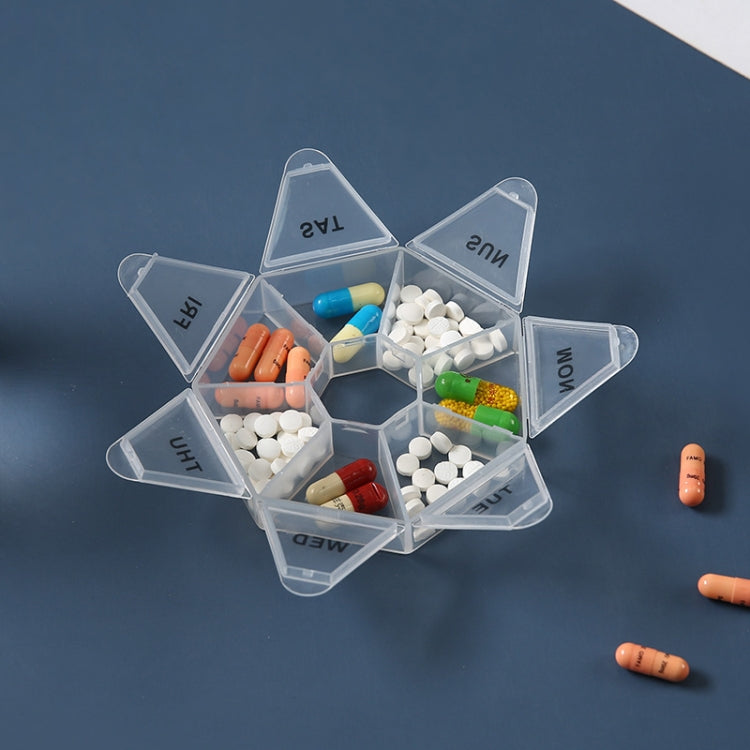 2pcs Portable Transparent Moisture-Proof Weekly 7-grids Pill Storage Box(White) - free shipping - PMC TechLife - Order now!
