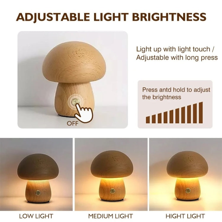 Mushroom Shape Night Light Touch Control Dimmable Bedside Atmosphere Lamp, Style: A Type Beech - Night Lights by PMc TechLife | Online Shopping South Africa | PMc TechLife | Buy Now Pay Later Mobicred