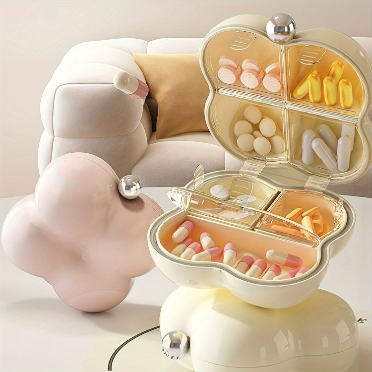 7 Compartment Mini Portable Pill Box Jewelry Sealed Storage Box(Cream White) - free shipping - PMc TechLife - Order now!