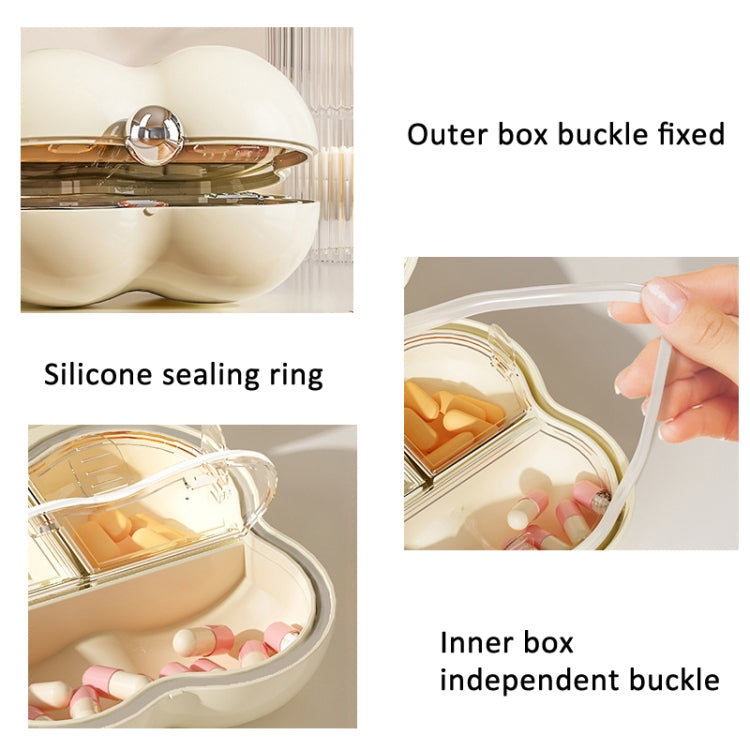 7 Compartment Mini Portable Pill Box Jewelry Sealed Storage Box(Cream White) - free shipping - PMc TechLife - Order now!