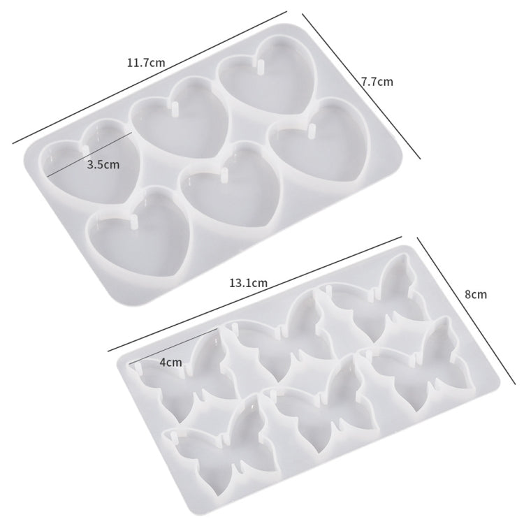 DIY Crystal Glue Heart Butterfly Pendant Keychain Ornament Silicone Mold(Heart) - free shipping - PMc TechLife - Order now!