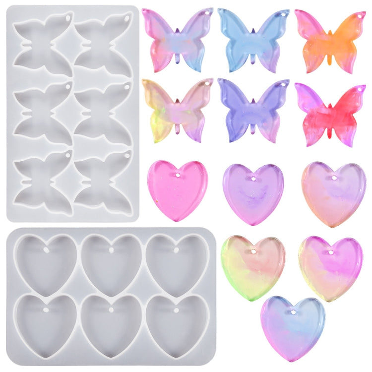 DIY Crystal Glue Heart Butterfly Pendant Keychain Ornament Silicone Mold(Heart) - free shipping - PMc TechLife - Order now!