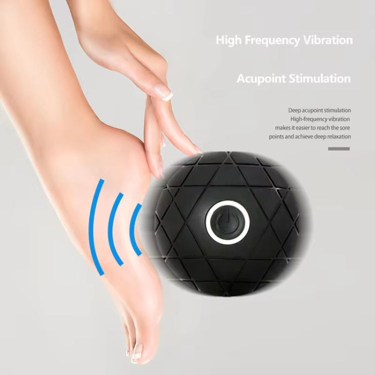3D Vibrating Yoga Ball Muscle Relaxation Massage Fitness Ball Rechargeable Handheld Silicone Massage Ball(Black) - free shipping - PMC TechLife - Order now!