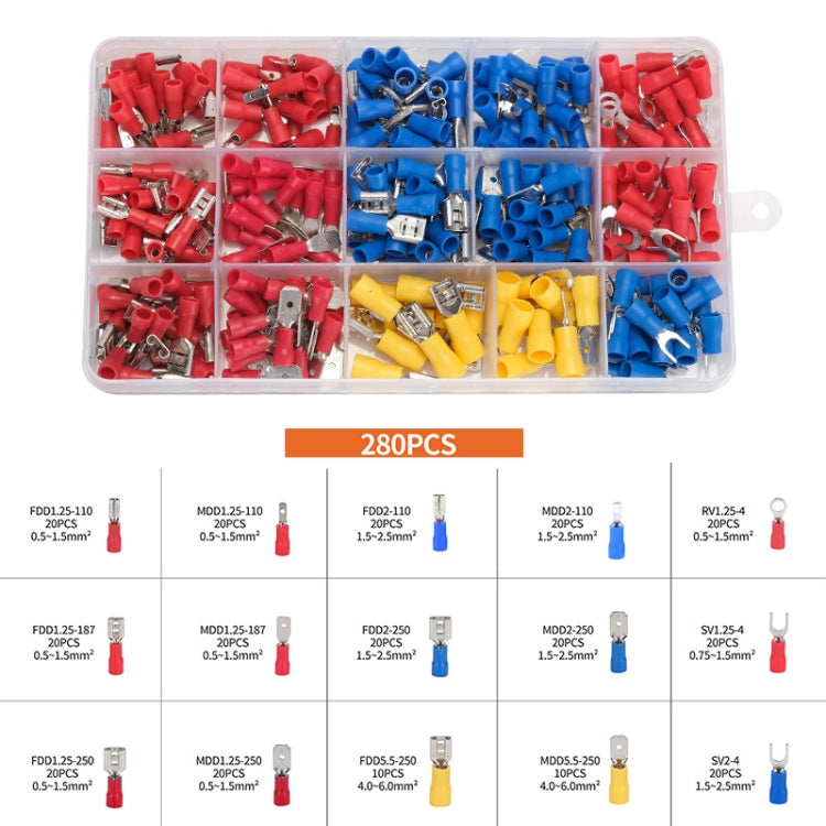 280pcs /Set Cold Pressed Terminal Block Connector Assembly Set - Booster Cable & Clip by PMc TechLife | Online Shopping South Africa | PMc TechLife | Buy Now Pay Later Mobicred