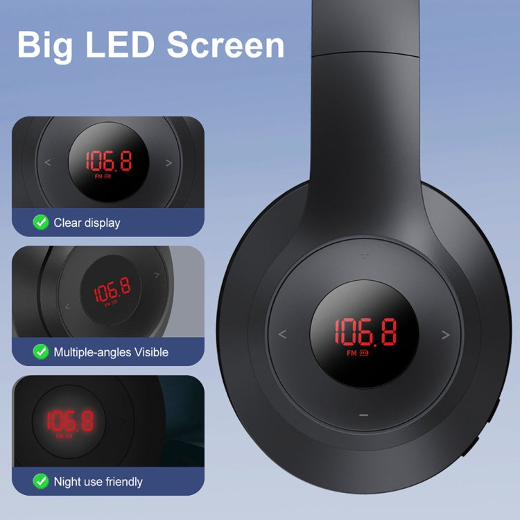 X5 Portable Digital Display Folding Headset FM Radio Headphones, Color: Charging White - Radio Player by PMC TechLife | Online Shopping South Africa | PMC TechLife | Buy Now Pay Later Mobicred