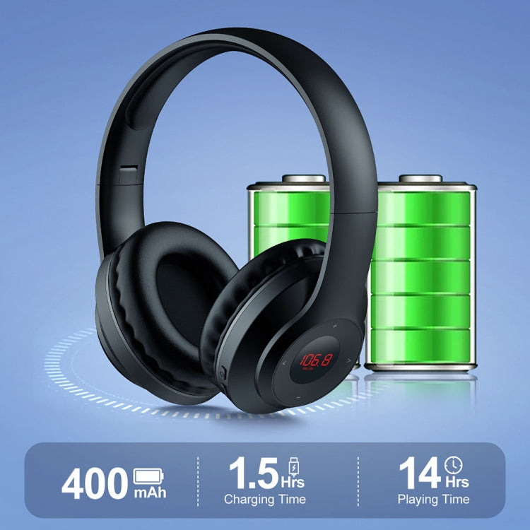 X5 Portable Digital Display Folding Headset FM Radio Headphones, Color: Charging White - Radio Player by PMC TechLife | Online Shopping South Africa | PMC TechLife | Buy Now Pay Later Mobicred
