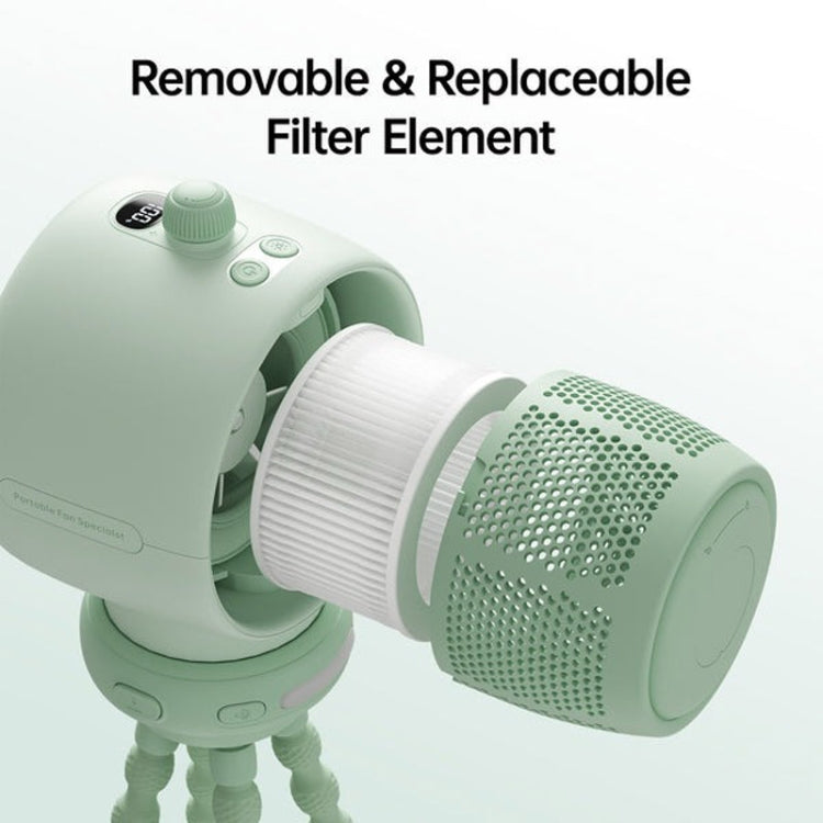 JisuLife Stroller Fan Life2S High Speed Energy Saving Stroller Mini Fan Octopus Bladeless Swingable Head Air Purifying Fan(Mint Green) - free shipping - PMC TechLife - Order now!