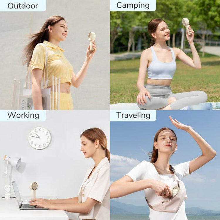 JisuLife FA42 Handheld Portable Small Rechargeable Turbo Fan, Color: White 2000mAh - free shipping - PMC TechLife - Order now!