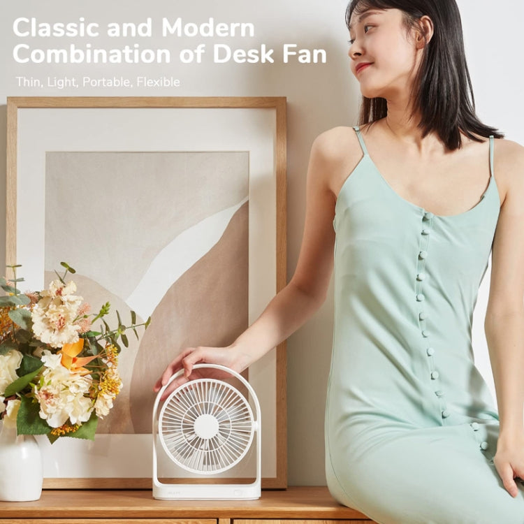 JisuLife FA19 4000mAh Wireless Rechargeable Desktop Mini Fan Silent Portable Fan(White) - free shipping - PMC TechLife - Order now!