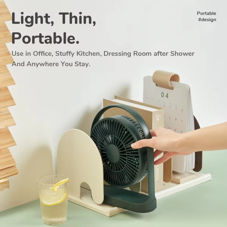 JisuLife FA19 4000mAh Wireless Rechargeable Desktop Mini Fan Silent Portable Fan(White) - free shipping - PMC TechLife - Order now!