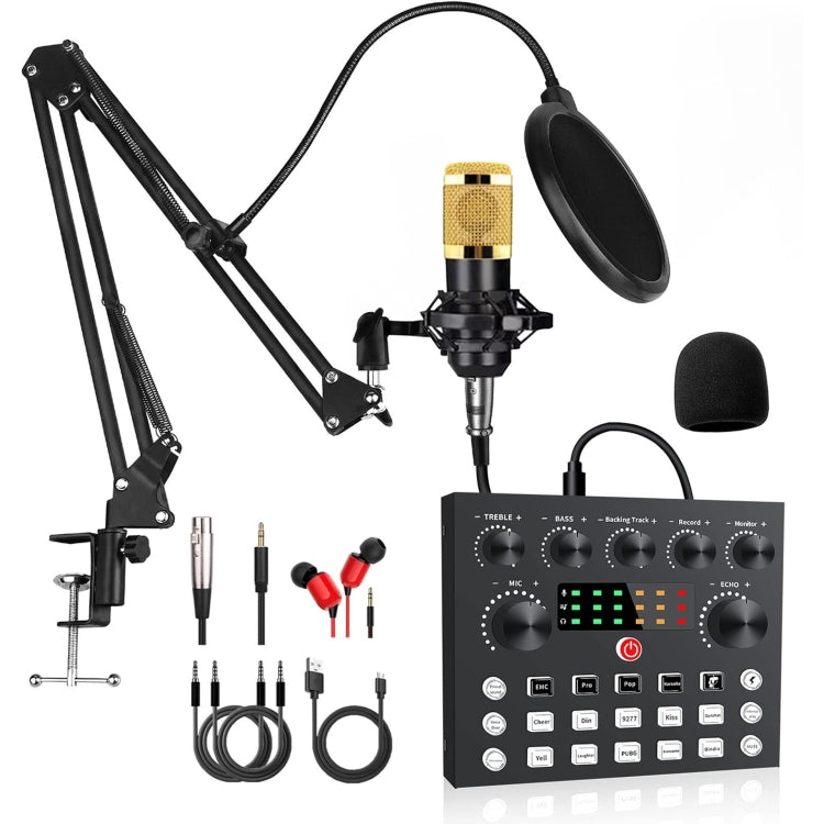 V8S Audio Mixer Live Voice Changer External Sound Card, Color: Gold Cantilever Set - free shipping - PMC Jewellery - Order now!