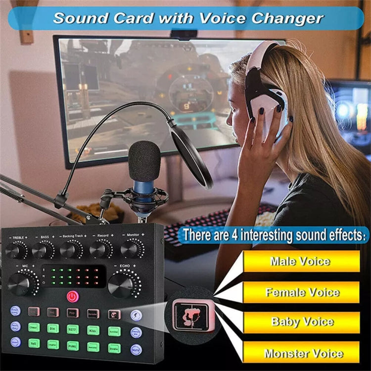 V8S Audio Mixer Live Voice Changer External Sound Card, Color: Black - Live Sound Effects Processors by PMC TechLife | Online Shopping South Africa | PMC TechLife | Buy Now Pay Later Mobicred