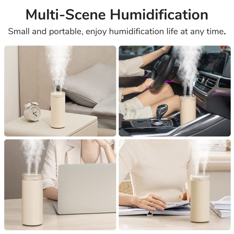 JisuLife HU16 Desktop Dual Mist Ports Humidifier, Color: Brown Rechargeable - free shipping - PMC TechLife - Order now!