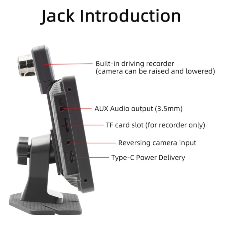 Car Bluetooth Portable DVR Monitor Support Carplay/Android Auto, Specifications: Display+ Camera - Car MP3 & MP4 & MP5 by PMC Jewellery | Online Shopping South Africa | PMC Jewellery | Buy Now Pay Later Mobicred