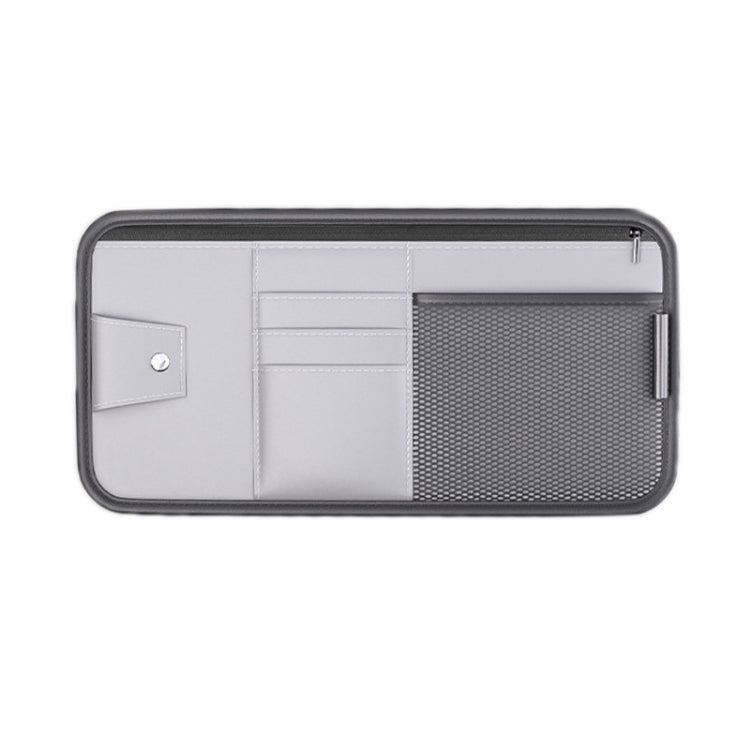 Car Sun Visor Card Glasses Holder Zipper Storage Bag(Gray) - Sunglasses & Glasses Clips by PMC Jewellery | Online Shopping South Africa | PMC Jewellery | Buy Now Pay Later Mobicred