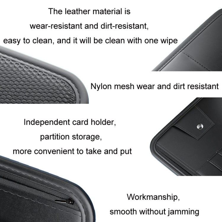 Car Sun Visor Card Glasses Holder Zipper Storage Bag(Gray) - Sunglasses & Glasses Clips by PMC Jewellery | Online Shopping South Africa | PMC Jewellery | Buy Now Pay Later Mobicred