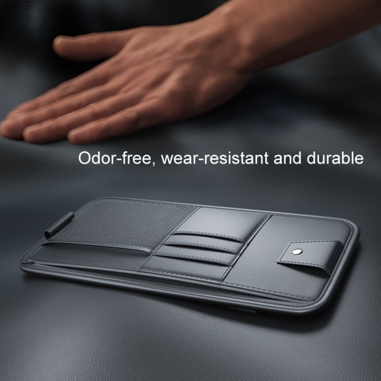 Car Sun Visor Card Glasses Holder Zipper Storage Bag(Gray) - Sunglasses & Glasses Clips by PMC Jewellery | Online Shopping South Africa | PMC Jewellery | Buy Now Pay Later Mobicred