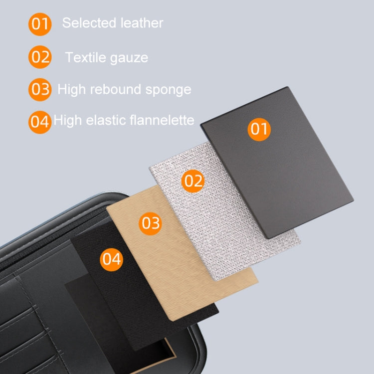 Car Sun Visor Card Glasses Holder Zipper Storage Bag(Gray) - Sunglasses & Glasses Clips by PMC Jewellery | Online Shopping South Africa | PMC Jewellery | Buy Now Pay Later Mobicred