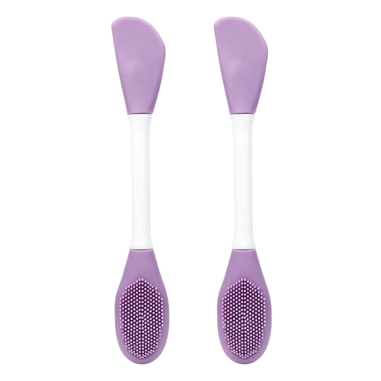 2pcs Dual Head Silicone Face Mask Brush Face Cleansing Massage Brush Mud Mask Applicator(Purple) - free shipping - PMC TechLife - Order now!