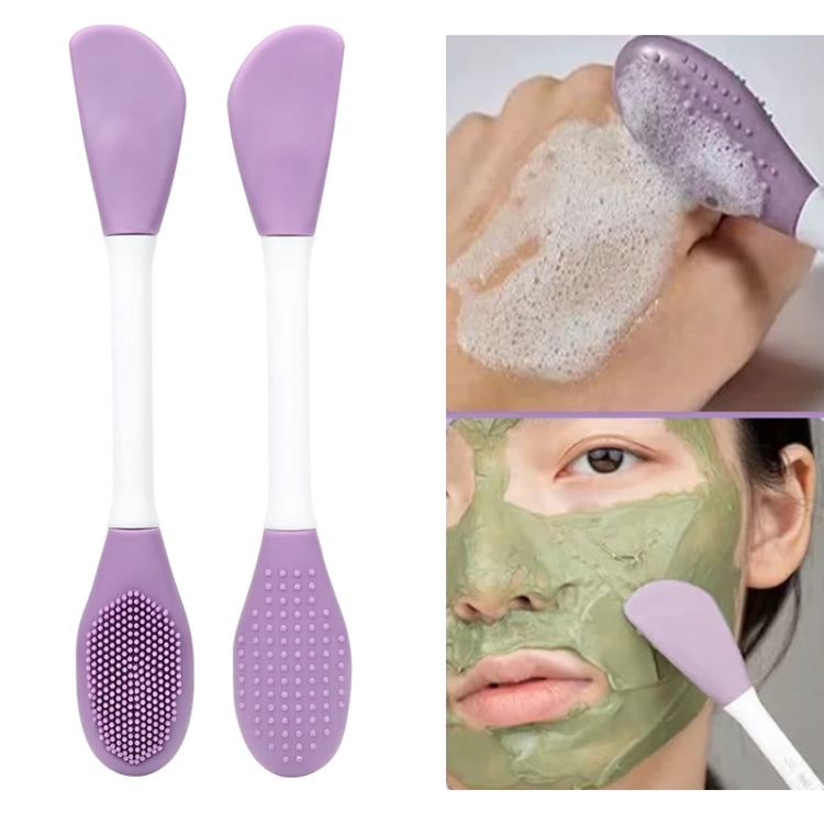 2pcs Dual Head Silicone Face Mask Brush Face Cleansing Massage Brush Mud Mask Applicator(Purple) - free shipping - PMC TechLife - Order now!