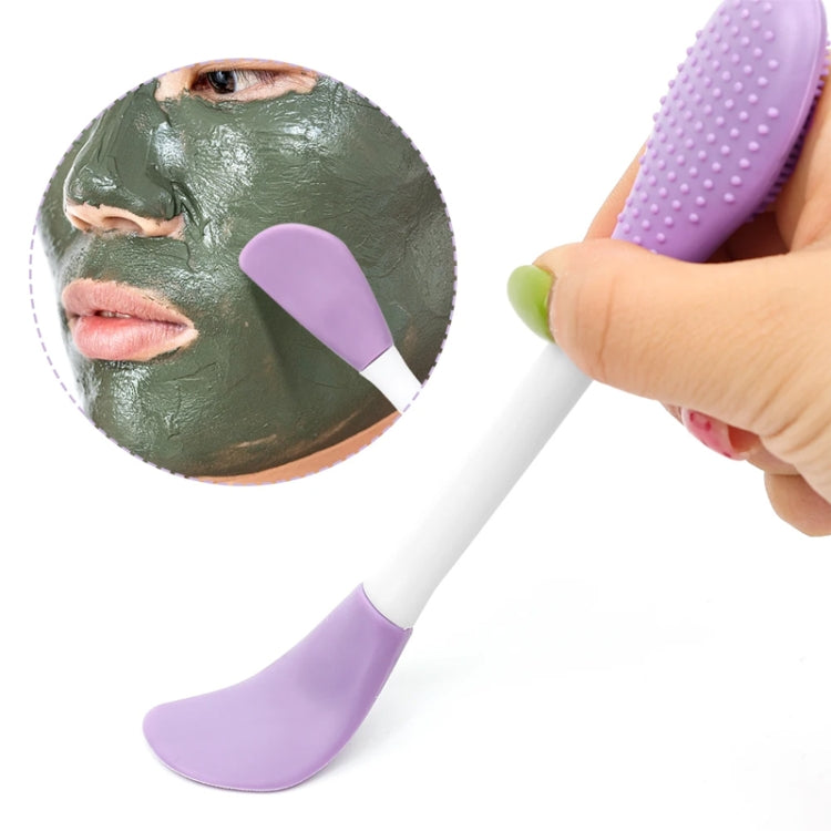 2pcs Dual Head Silicone Face Mask Brush Face Cleansing Massage Brush Mud Mask Applicator(Purple) - free shipping - PMC TechLife - Order now!