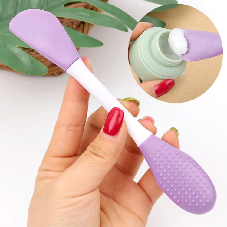 2pcs Dual Head Silicone Face Mask Brush Face Cleansing Massage Brush Mud Mask Applicator(Purple) - free shipping - PMC TechLife - Order now!