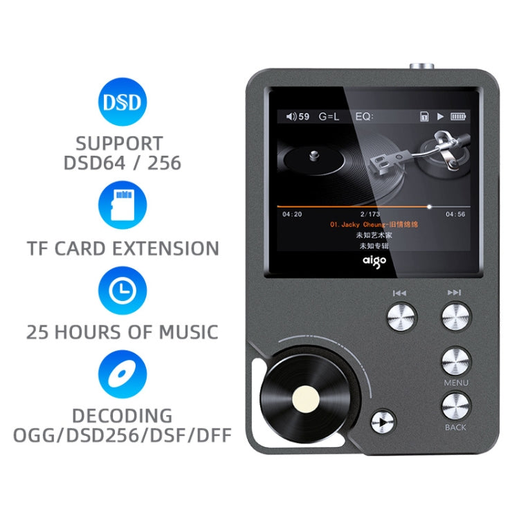 With 64GB TF Card HIFI Lossless DSD256 Music Player Sports MP3(Silver Gray) - MP3 Player by PMC TechLife | Online Shopping South Africa | PMC TechLife | Buy Now Pay Later Mobicred