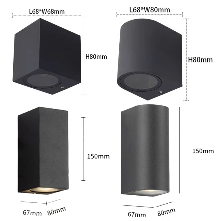 LED Outdoor Wall Lights Waterproof Exterior Villa Door Patio Lights Background Glow Spotlights, Style: 2-head Round With GU10 Bulb(Warm White) - Floodlights by PMc TechLife | Online Shopping South Africa | PMc TechLife | Buy Now Pay Later Mobicred