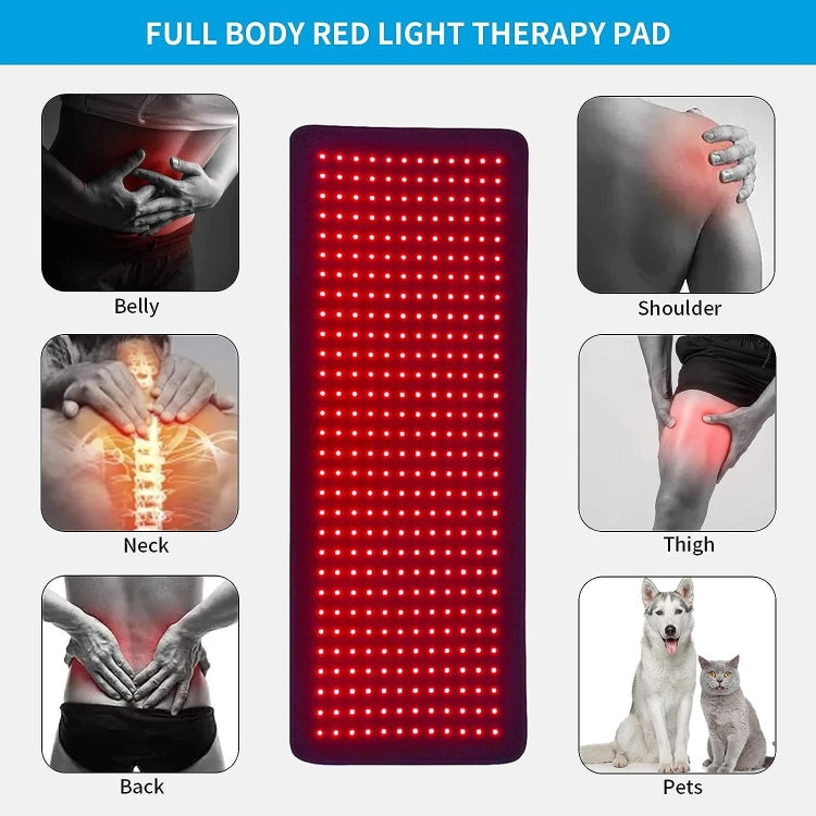 360 LED Beads Red Light Physical Therapy Waist Pad Infrared Fitness Light Therapy Pad US Plug - free shipping - PMC TechLife - Order now!
