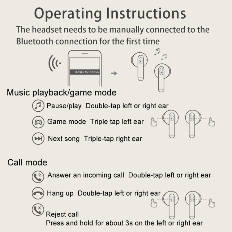 Edifier N2 Pods In-Ear Earbuds Sport Talk Wireless Bluetooth Earphones(White) - free shipping - PMC Jewellery - Order now!