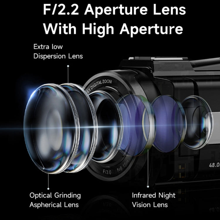 HDV-255K 5K/30FPS 16X Zoom Outdoor Sports HD Electronic Anti-Shake Digital Camera(EU Plug) - Video Cameras by PMC TechLife | Online Shopping South Africa | PMC TechLife | Buy Now Pay Later Mobicred