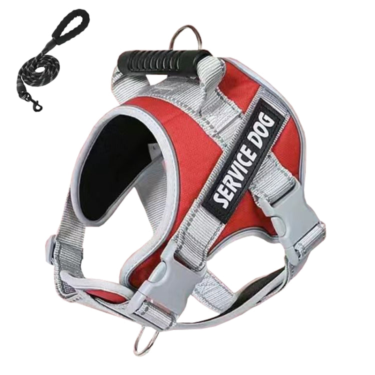 Large Dog Explosion Proof Punch Chest Harness Dog Travelling Leash, Style: Red+2m Round Rope(XXL) - Leashes & Chest Strap by PMC TechLife | Online Shopping South Africa | PMC TechLife | Buy Now Pay Later Mobicred