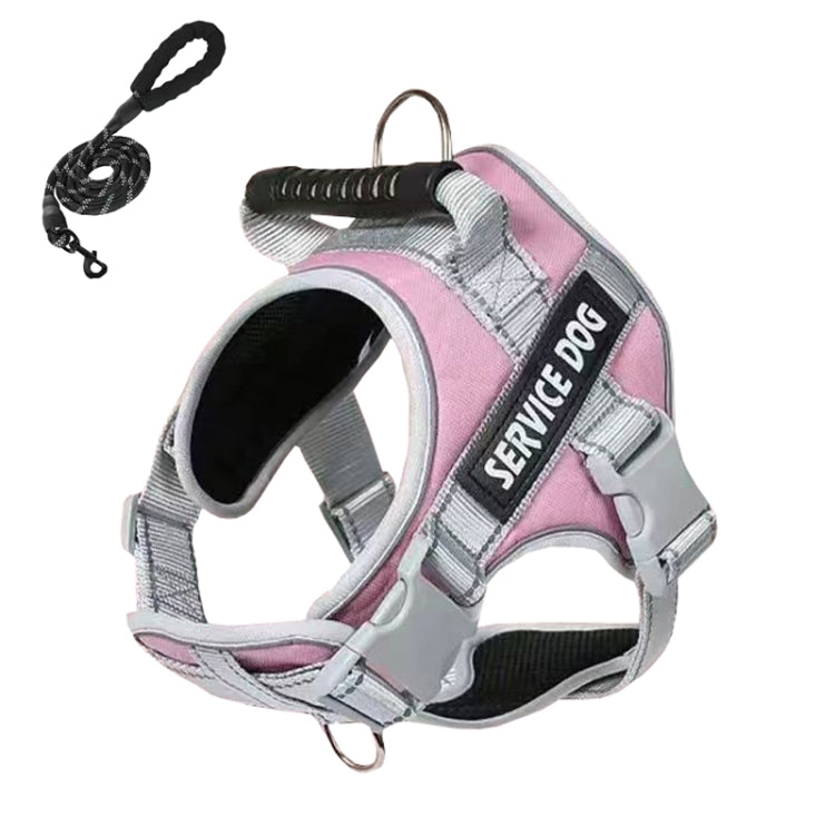 Large Dog Explosion Proof Punch Chest Harness Dog Travelling Leash, Style: Pink+2m Round Rope(L) - Leashes & Chest Strap by PMC TechLife | Online Shopping South Africa | PMC TechLife | Buy Now Pay Later Mobicred