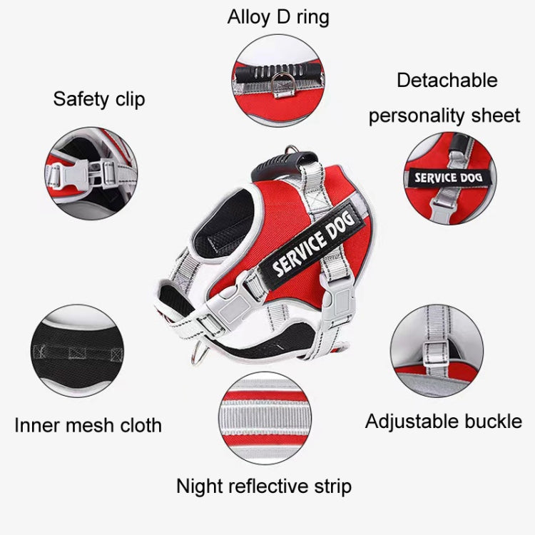 Large Dog Explosion Proof Punch Chest Harness Dog Travelling Leash, Style: Single Black(XXL) - Leashes & Chest Strap by PMC TechLife | Online Shopping South Africa | PMC TechLife | Buy Now Pay Later Mobicred