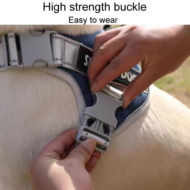 Large Dog Explosion Proof Punch Chest Harness Dog Travelling Leash, Style: Red+2m Round Rope(M) - Leashes & Chest Strap by PMC TechLife | Online Shopping South Africa | PMC TechLife | Buy Now Pay Later Mobicred