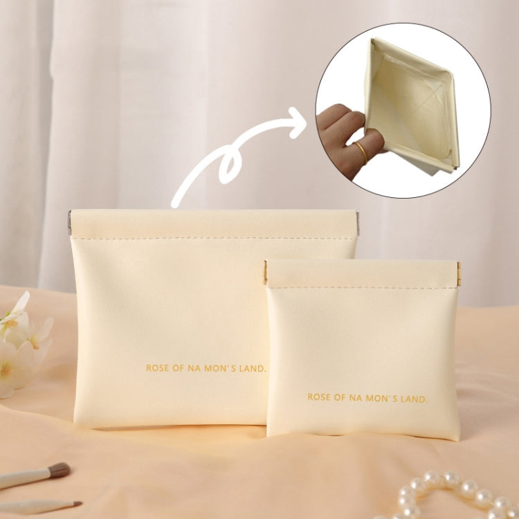 2pcs /Set PU Data Cable Earphone Storage Bag Mini Portable Lipstick Pouch Coin Purse, Size: Large+Small(White) - Other Case by PMC Jewellery | Online Shopping South Africa | PMC Jewellery | Buy Now Pay Later Mobicred