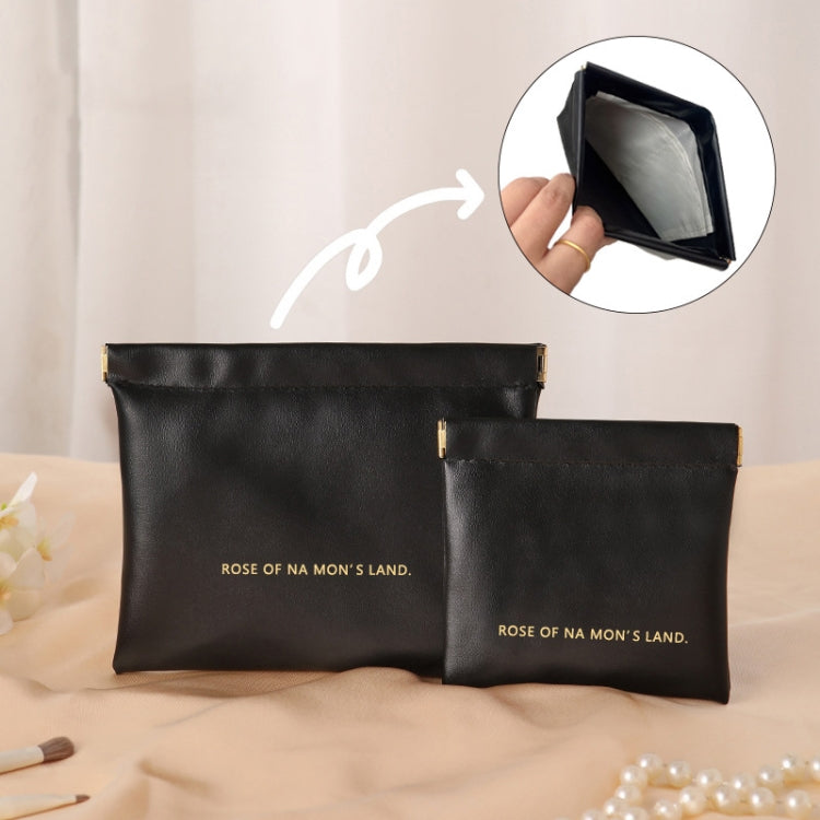 2pcs /Set PU Data Cable Earphone Storage Bag Mini Portable Lipstick Pouch Coin Purse, Size: Large+Small(Black) - Other Case by PMC Jewellery | Online Shopping South Africa | PMC Jewellery | Buy Now Pay Later Mobicred