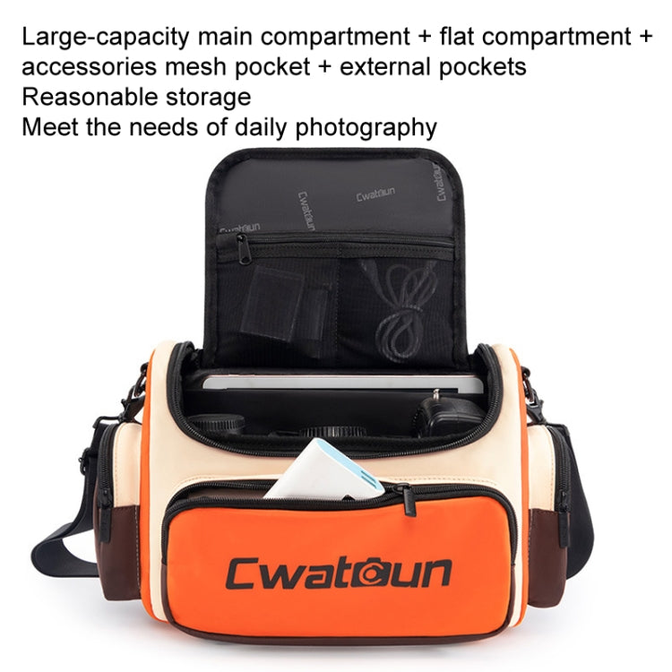 Cwatcun D121 Shoulder Crossbody Camera Bag Colorful Large Capacity Waterproof Digital Photography Bag, Color: Large Orange Red - free shipping - PMC TechLife - Order now!