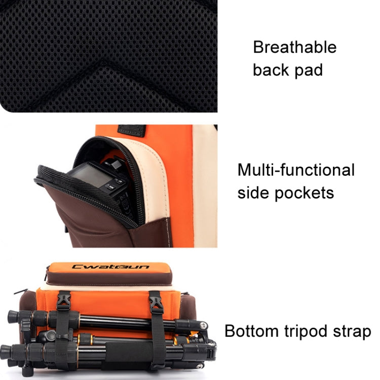 Cwatcun D121 Shoulder Crossbody Camera Bag Colorful Large Capacity Waterproof Digital Photography Bag, Color: Medium Orange Red - free shipping - PMC TechLife - Order now!