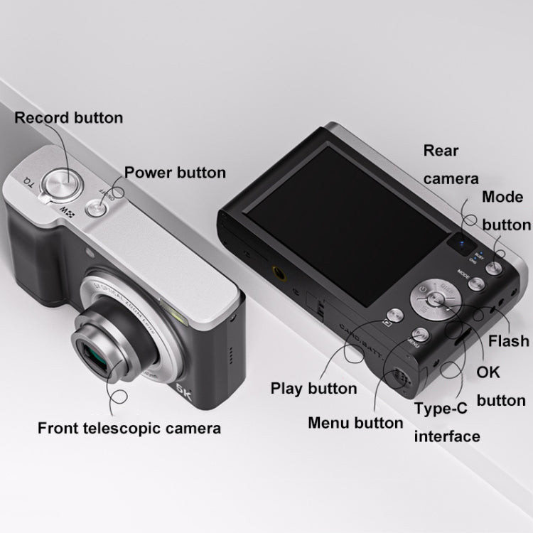 DC305X 5K/30FPS 2.8-Inch HD Shooting 5X Optical Zoom Anti-Shake Digital Camera, Color: Black US Plug - Children Cameras by PMC TechLife | Online Shopping South Africa | PMC TechLife | Buy Now Pay Later Mobicred