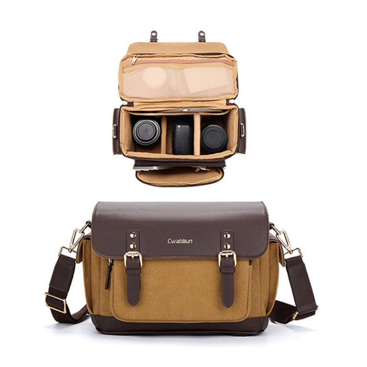 Cwatcun D127 Single Shoulder Vintage Waterproof Canvas Bag DSLR Camera Photo Bag - free shipping - PMC TechLife - Order now!