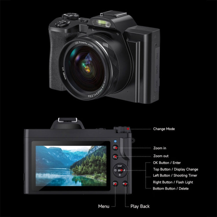 DC-201S 5K/30FPS 3.5-Inch 16X Six-Axis Anti-Shake HD Digital Camera With UV Lens(UK Plug) - Children Cameras by PMC TechLife | Online Shopping South Africa | PMC TechLife | Buy Now Pay Later Mobicred