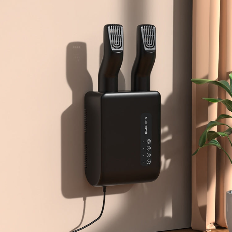 140W Boot Dryer Wall Mounted Shoes Warmer Heater, 3 Gear Timing, 360 Degree Rotating Air Outlet UK Plug(Black) - free shipping - PMC TechLife - Order now!