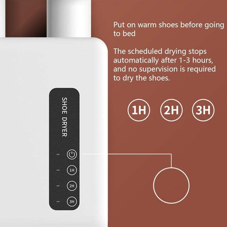 140W Boot Dryer Wall Mounted Shoes Warmer Heater, 3 Gear Timing, 360 Degree Rotating Air Outlet UK Plug(White) - free shipping - PMC TechLife - Order now!