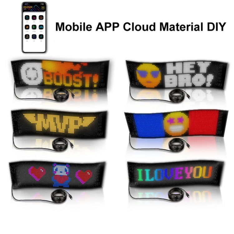 7x17.3cm（16 x 32 LEDs) Car Flexible Display Advertising Screen APP Bluetooth Smart Screen - free shipping - PMC Jewellery - Order now!